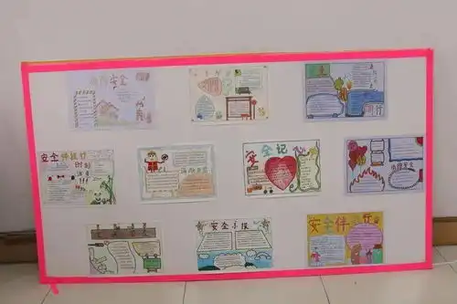 妙手绘丹青师生话安全信都学校七年级安全主题手抄报评比活动