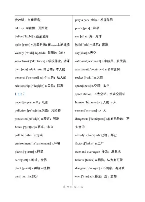 初中三年,6本英语课本,汇成一份英语单词表