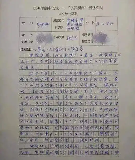 赤峰市少先队员寒假主题实践活动二