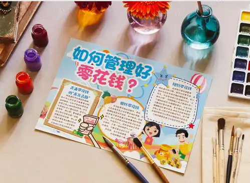 管理零花钱计划小报手抄报模版word模板下载熊猫办公