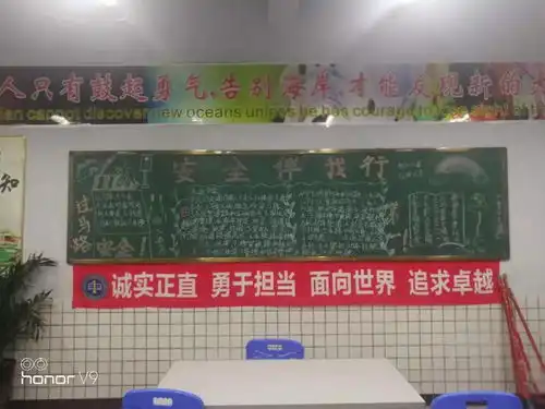 水彩粉笔绘责任交通安全记于心