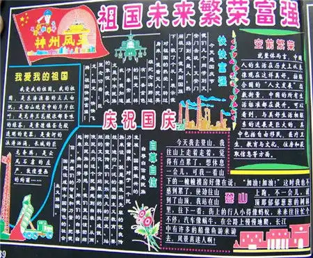国庆节黑板报小学生国庆节黑板报