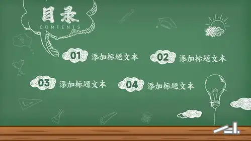 黑板背景粉笔手绘风教师说课ppt模板