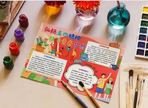 弘扬五四精神放飞青春梦想小报word模板下载小报