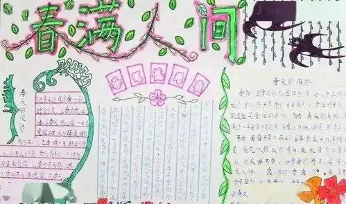 描写春天的好词好句好段手抄报,这个季节用得上,值得收藏