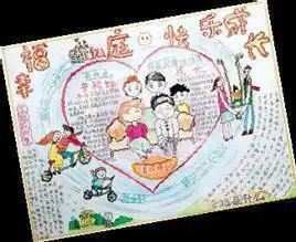 幸福家庭敬老爱亲的手抄报,竖版的