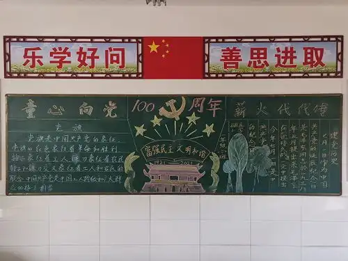 学党史颂党恩听党话跟党走刘集中心校顾庄小学开展党史学习教育黑板报评比活动