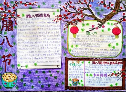 淮北市翠峰小学开展腊八节手抄报展评活动