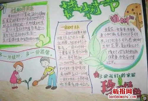 珍爱绿色植树节手抄报