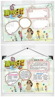 清明节手抄报电子小报设计图片模板下载