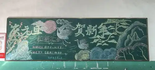 铅山县武夷山镇中心小学庆元旦迎新年主题黑板报评比活动