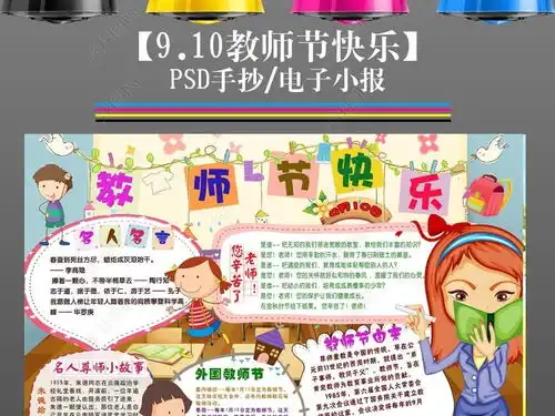 教师节小报910感谢师恩手抄电子小报9图片模板下载