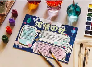 蓝色风格创意浓情中秋手抄报小报中秋节手抄报word模板下载熊猫办公