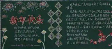 2019年关于除夕守岁的黑板报六年级