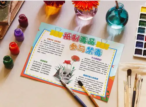 抵制毒品参与禁毒小报手抄报word模板下载熊猫办公