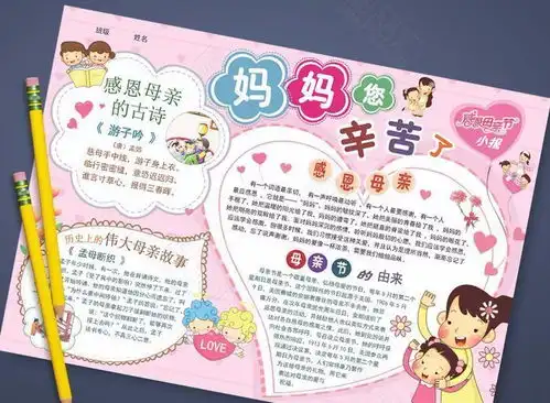 母亲节手抄报模板视频教程超多素材,孩子肯定用得上