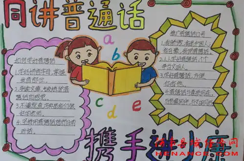 商丘市示范区和风小学开展同讲普通话携手进小康手抄报展示活动