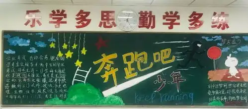 追梦,奔跑记高一年级下学期第一期主题黑板报