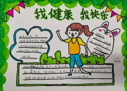 我健康我快乐信都小学c部手抄报展示