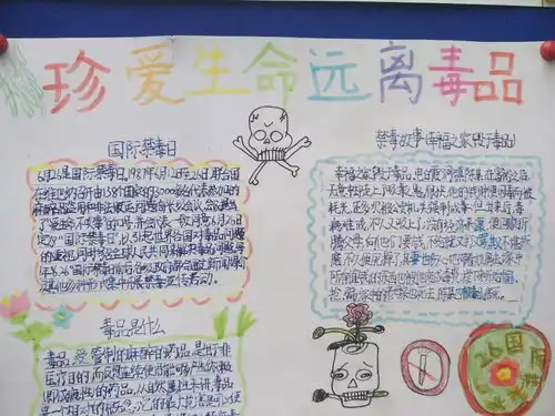 手抄报展示,禁毒再深化,华师附属恒大龙城小学举行禁毒我先行手抄报评比及优秀手抄报展