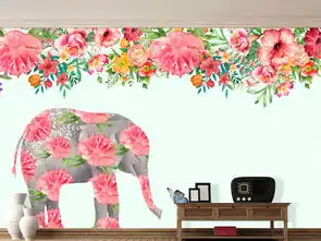 简约现代手绘大象花卉植物背景墙壁画图片设计素材高清psd模板下载98.01mb手绘电视背景墙大全