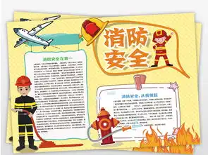 psword消防安全线描涂色小报图片模板worddoc设计图下载消防安全手抄报大全编号18736235
