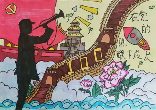 挥笔百画庆百年,童心共绘中国梦系列巡回展第一站在深圳实验承翰学校开幕