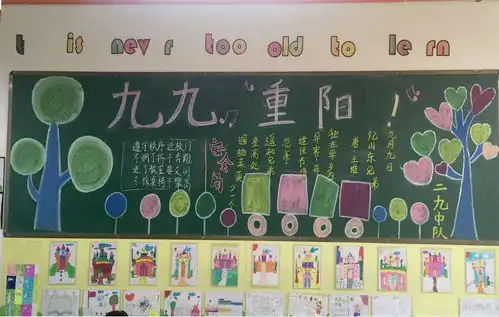 九九重阳节孝心献老人行走在秋天里的雅之重阳节队会活动