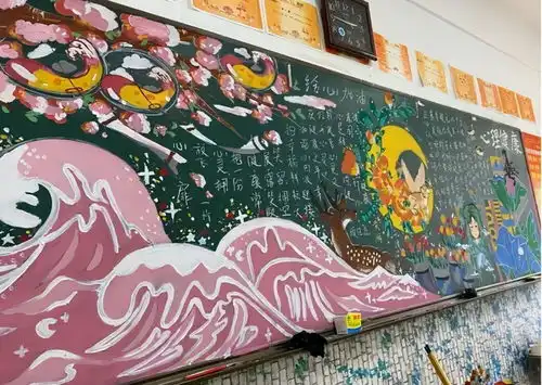 小学生创意黑板报,美术老师看后眼前一亮,班主任却愁眉不展