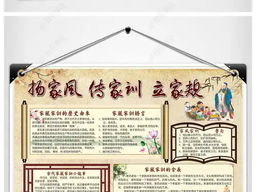 家风家训小报国学经典手抄报电子小报设计图片模板下载
