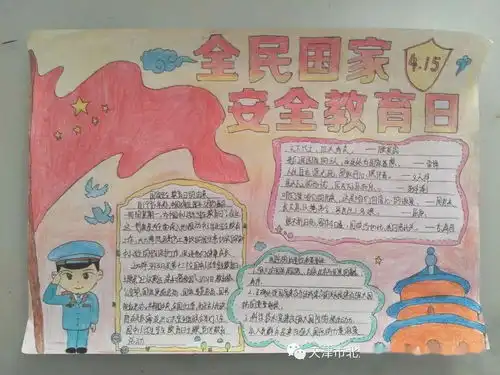 国家安全日学生手抄报展示二