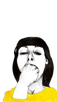 恶搞简笔画女生吞拳头苹果手机高清壁纸1080x1920爱思助手