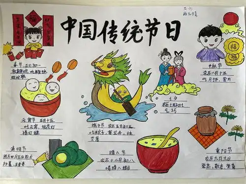 传承中华传统走进节日习俗灞桥区三殿中心小学开展中国传统节日手抄报制作活动