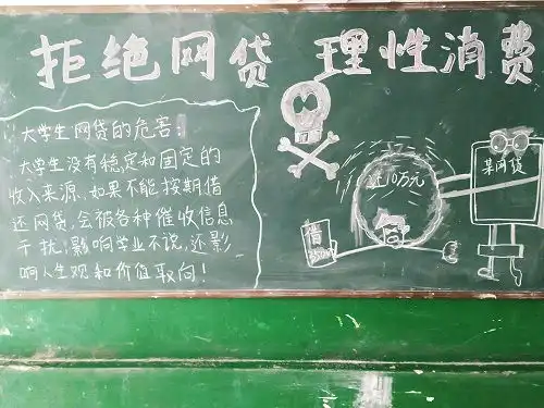 机材学院开展拒绝网贷黑板报制作活动