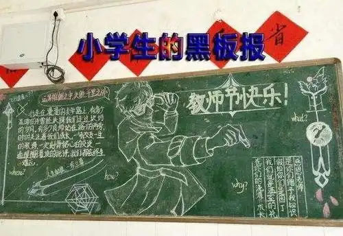 学生黑板报上画游戏人物,班主任很生气,美术老师人才难得
