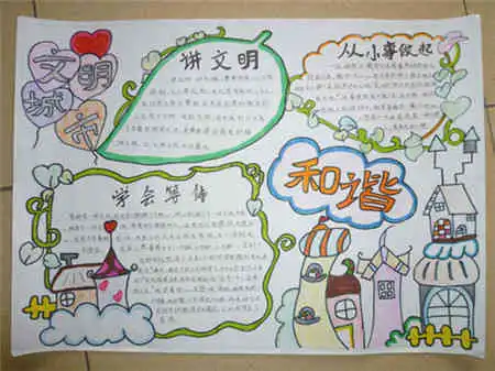 手抄报版面设计图争创文明城市