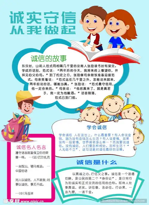 诚实守信从我做起手抄报psd模设计图psd分层素材psd分层素材
