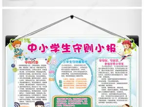 中小学生守则小报行为准则手抄报电子小报图片模板下载