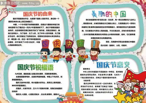 国庆节我爱祖国电子手抄报图片素材