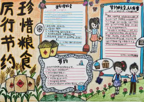 厉行节约,反对浪费主题手抄报网上投票啦