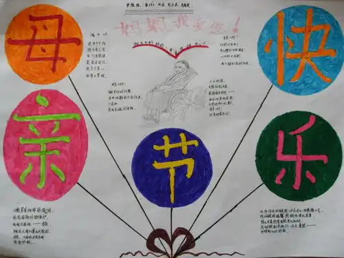 小学生母亲节手抄报母亲节快乐