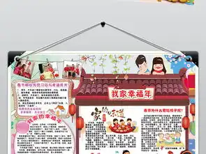 我家幸福年小报春节新年寒假生活小报模板图片素材psd下载159.92mb元旦手抄报大全节日手抄报
