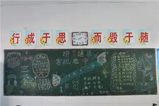 唐南小学举行以讲普通话写规范字为主题的黑板报活动.