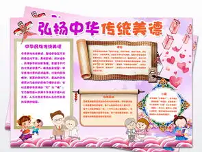 弘扬中华传统美德小报读书手抄报电子小报图片模板worddoc设计图下载道德与法治手抄报大全编号17134592