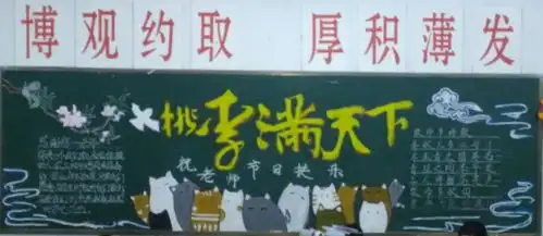 感念师恩各展才华,二中学子绘制多彩绚烂的黑板报超酷的