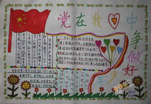 党在我心中争做好少年手抄报图片内容