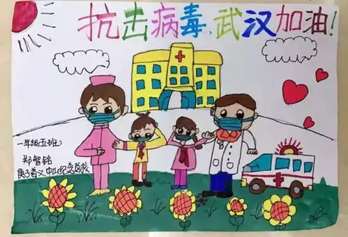 抗击疫情基层行动绘制手抄报录制小视频盐田学子为抗疫英雄加油