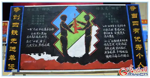 粉墨登场四十余名选手现场手绘强军板报