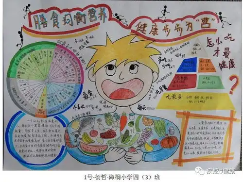 膳食均衡营养,健康步步为营看中小学生手抄报大比拼