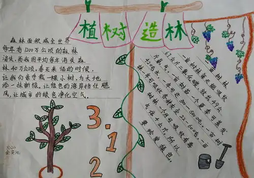 新兴小学举行植树节手抄报展览活动